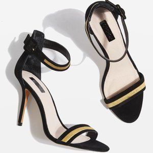TOPSHOP RUSE THREAD DETAIL STRAP HEELED SANDALS 39